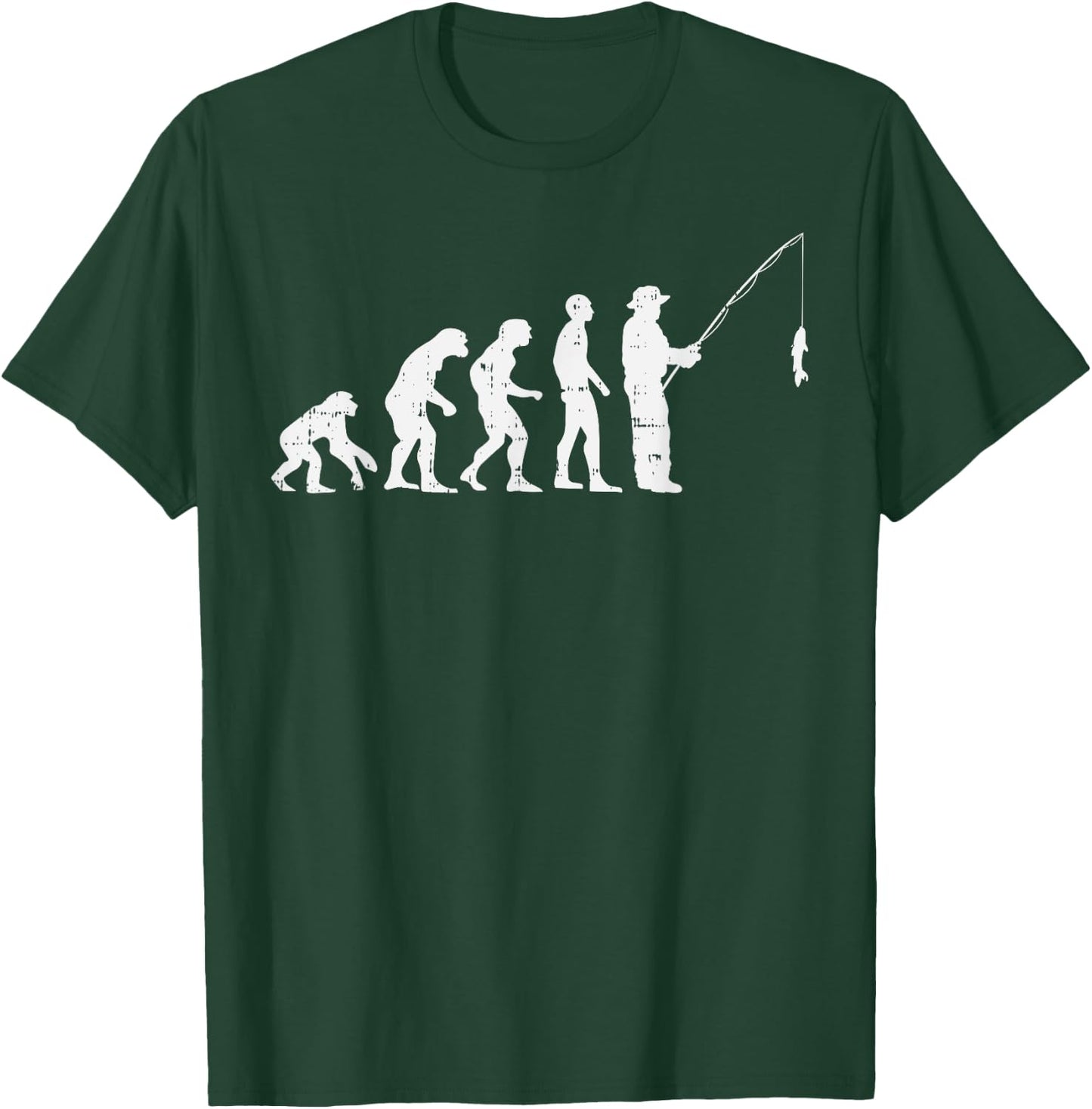 Evolution Of Man Fishing Funny Angling Fisherman Angler Gift T-Shirt - T-Shirt | Forest