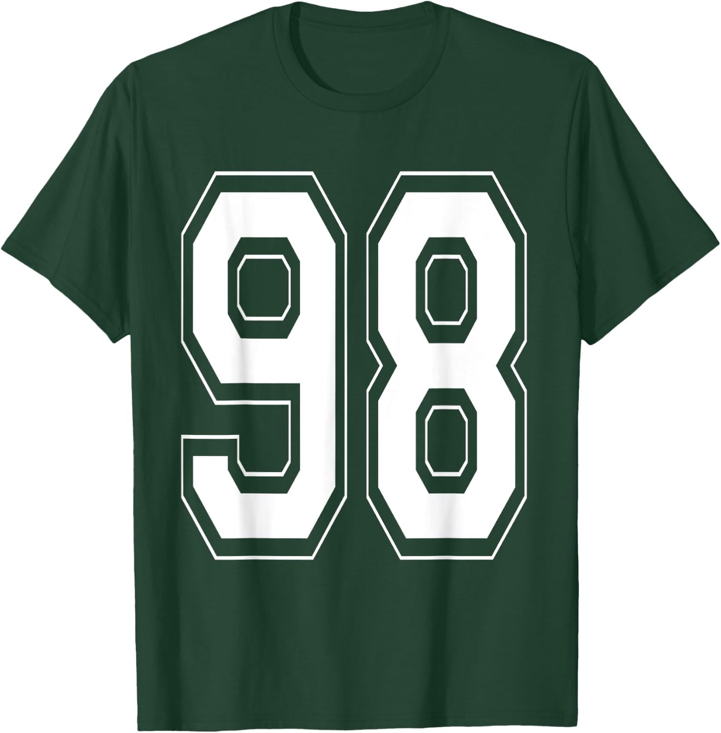 Number 98 Baseball Football Soccer Numbered Jersey T-Shirt - T-Shirt | Forest