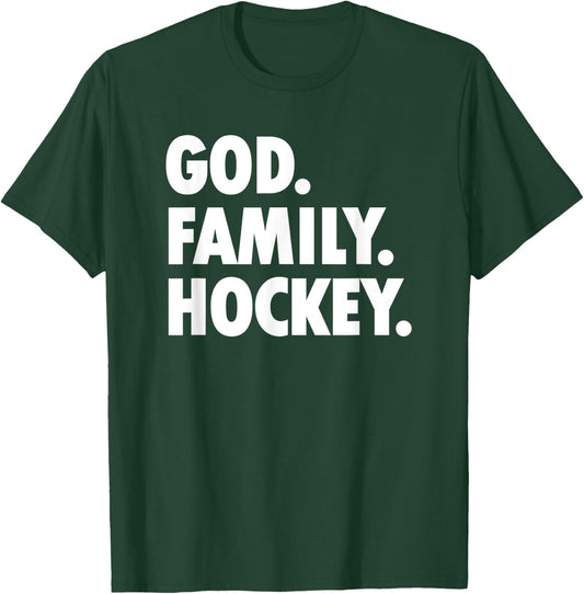God Family Hockey - Novelty Faith T-Shirt - T-Shirt | Forest