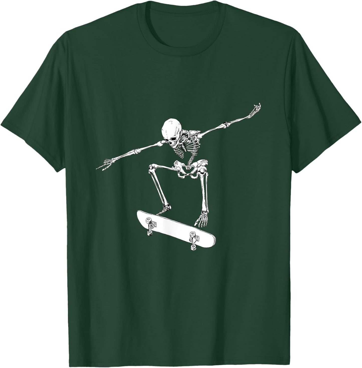 Halloween Skateboard Shirt Boy Skateboarding Men Skeleton T-Shirt - T-Shirt | Forest