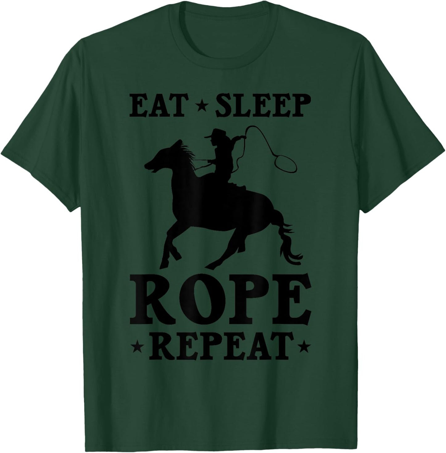 Funny Rodeo Gift Women Boys Girls Cool Horse Roping T-Shirt - T-Shirt | Forest