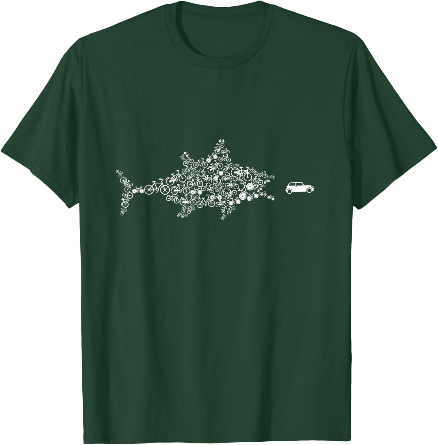 Bicycle Fish Car Biking Cycling Ride Bike Cyclist BMX Gift T-Shirt - T-Shirt | Forest