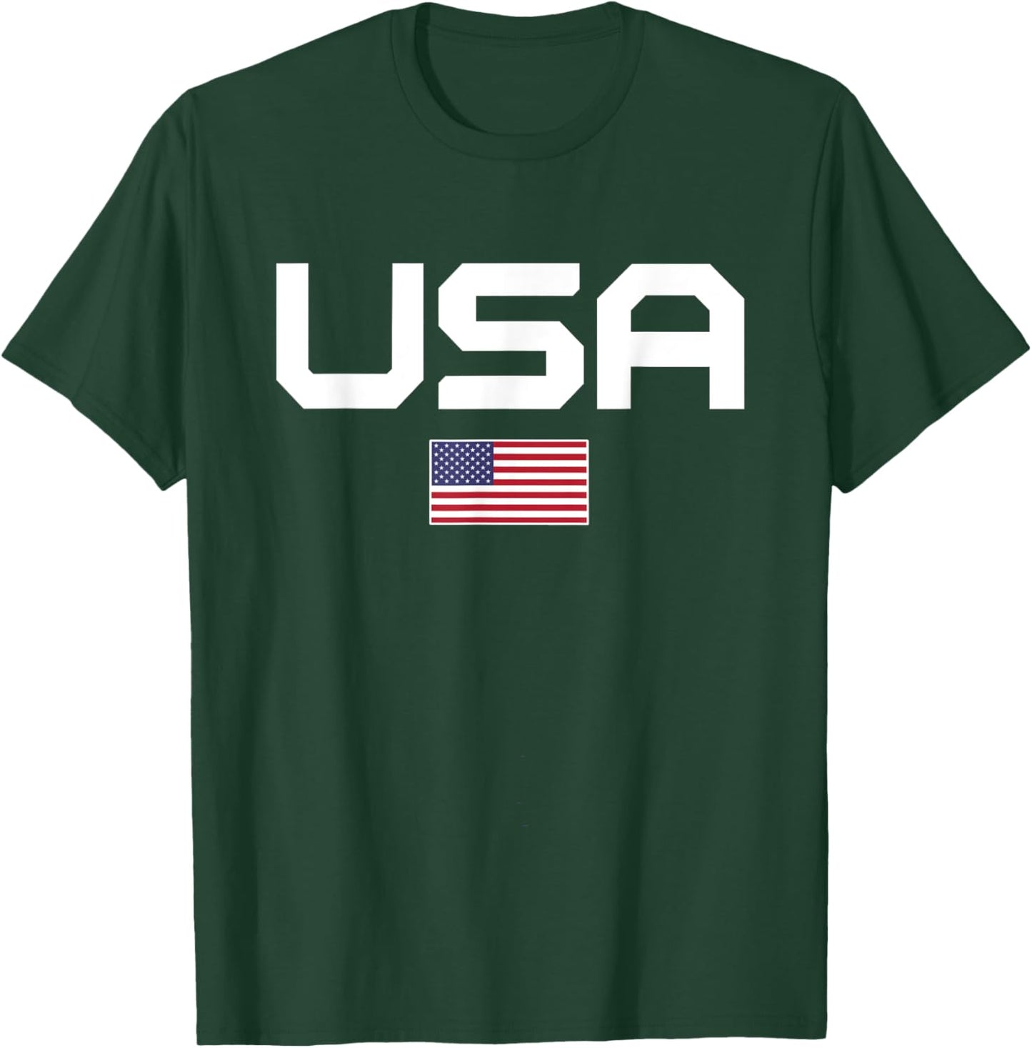 American Flag Cool Patriotic Men Women 4th of July USA Flag T-Shirt - T-Shirt | Forest
