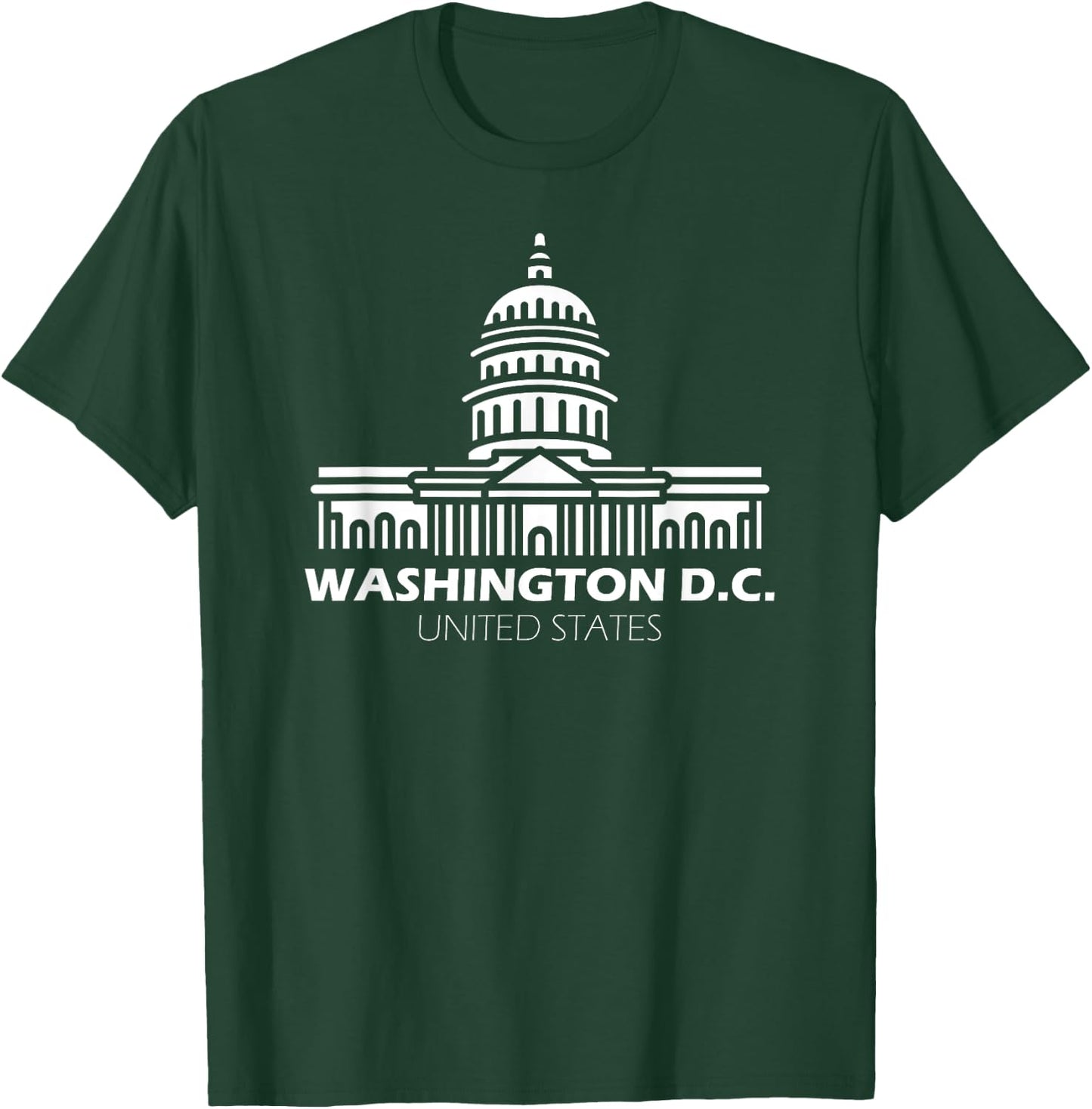 Washington DC Capitol Hill USA City Landmark Souvenir Adults T-Shirt - T-Shirt | Forest