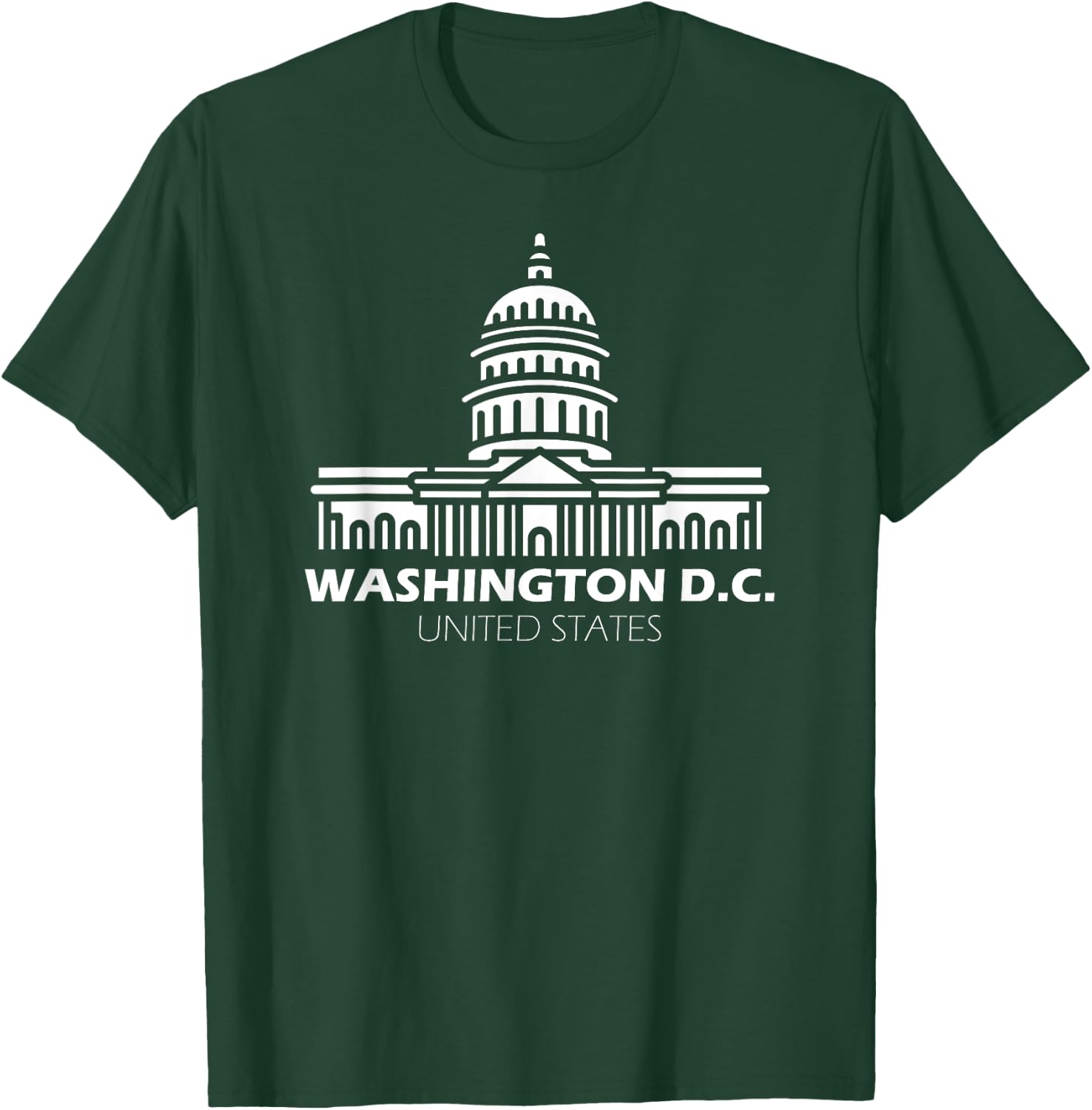 Washington DC Capitol Hill USA City Landmark Souvenir Adults T-Shirt - T-Shirt | Forest