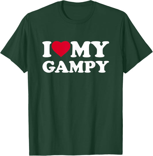 I Love My Gampy I Heart Family Grandpa T-Shirt - T-Shirt | Forest
