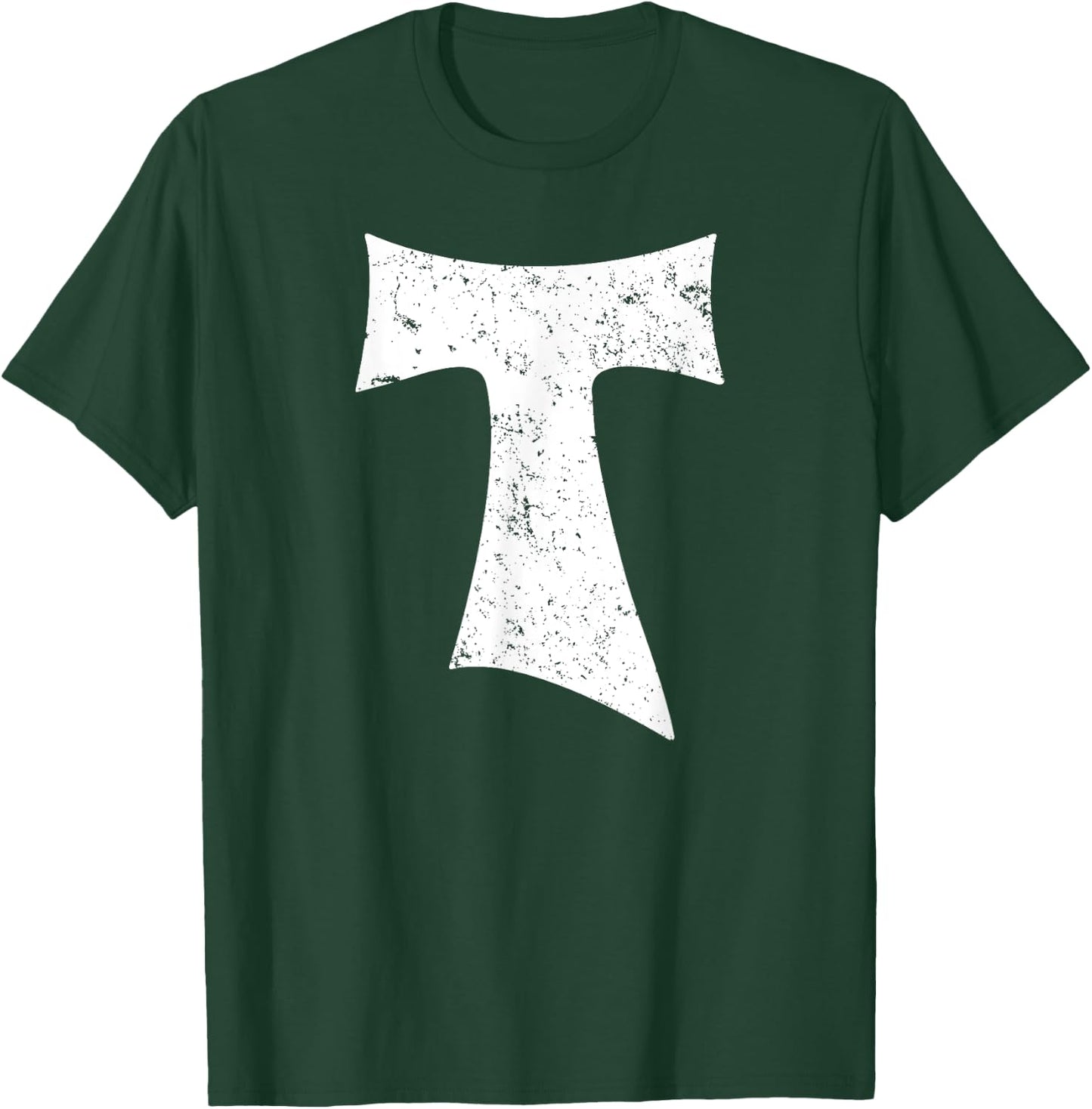 Tau Cross Franciscan Saint Anthony's Cross Catholic T-Shirt - T-Shirt | Forest