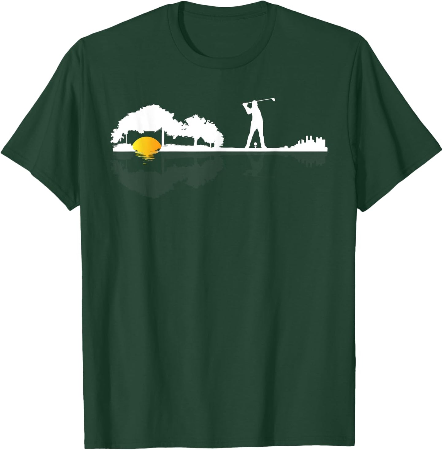 Cool Guitar Golf Player Gift Guitarist Golfer Unique Golfing T-Shirt - T-Shirt | Forest