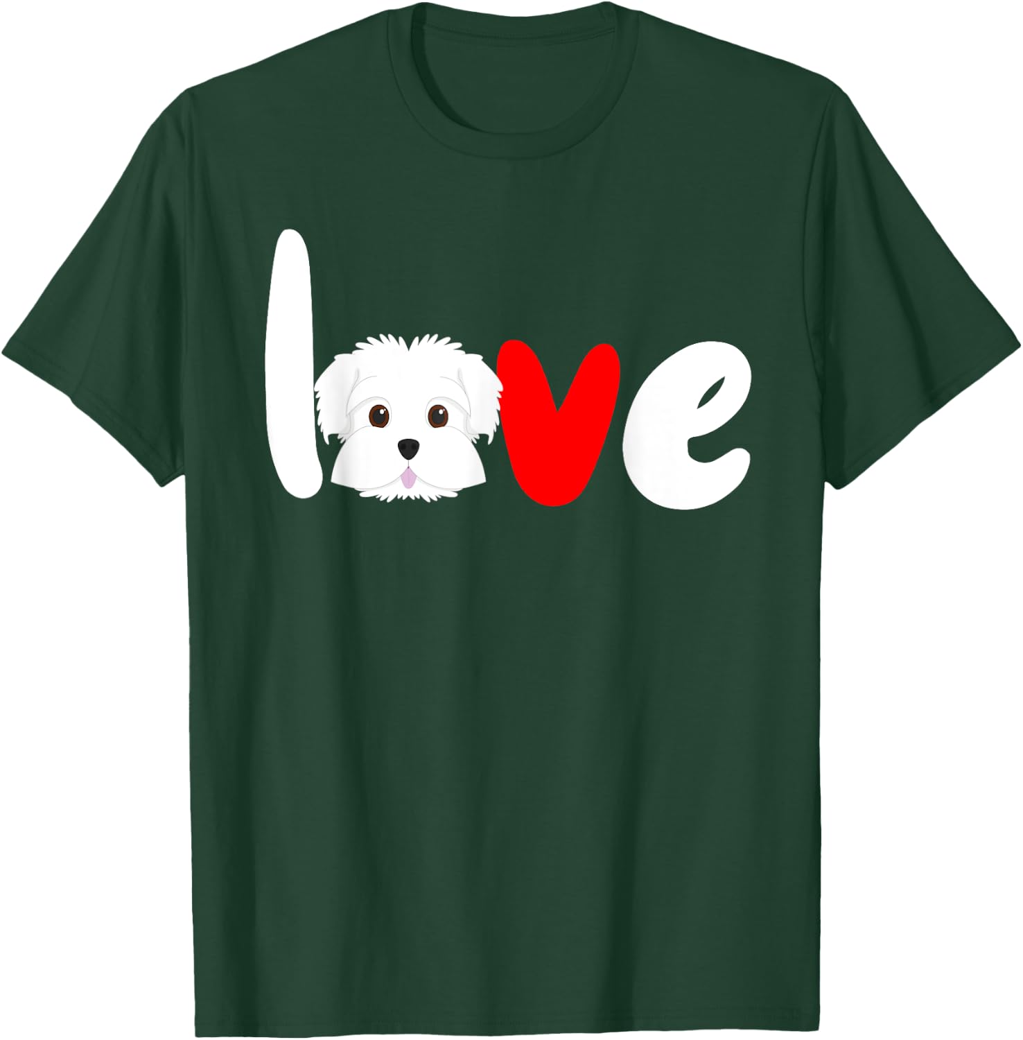 MALTESE DOG LOVE for valentine's day T-Shirt - T-Shirt | Forest