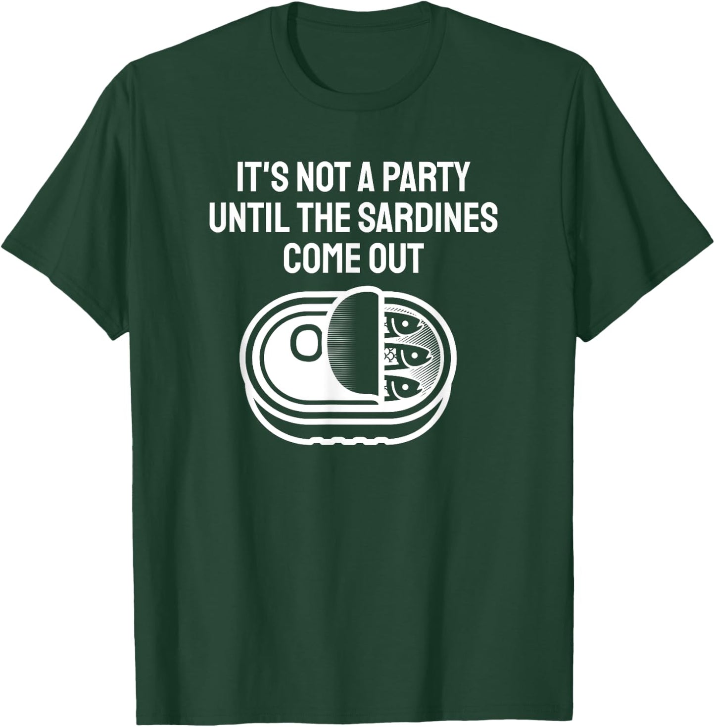 Funny Sardine Designs Black Party Fishing T-Shirt - T-Shirt | Forest