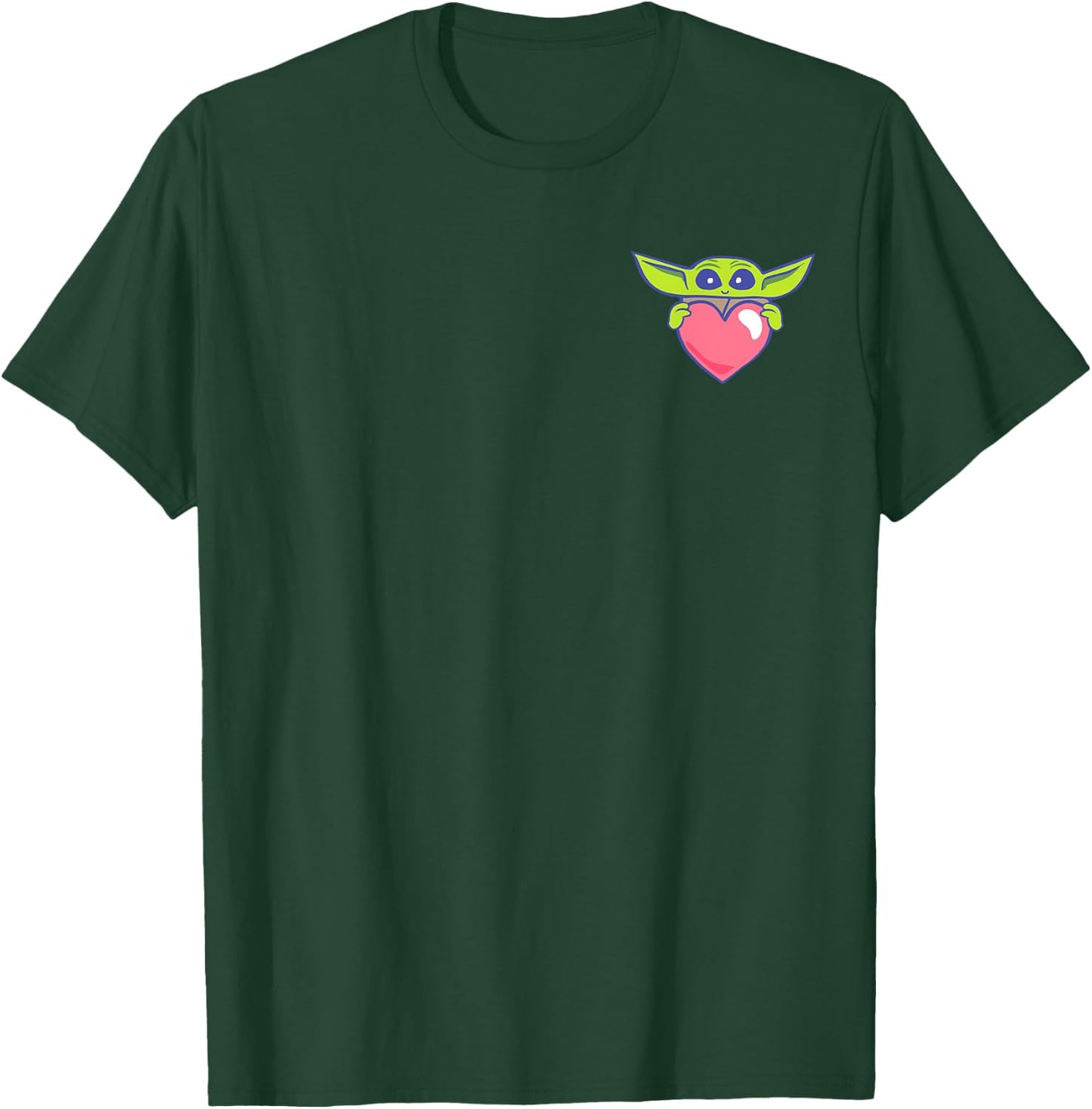 Amazon Essentials The Mandalorian Grogu Holding a Valentine's Heart T-Shirt - T-Shirt | Forest