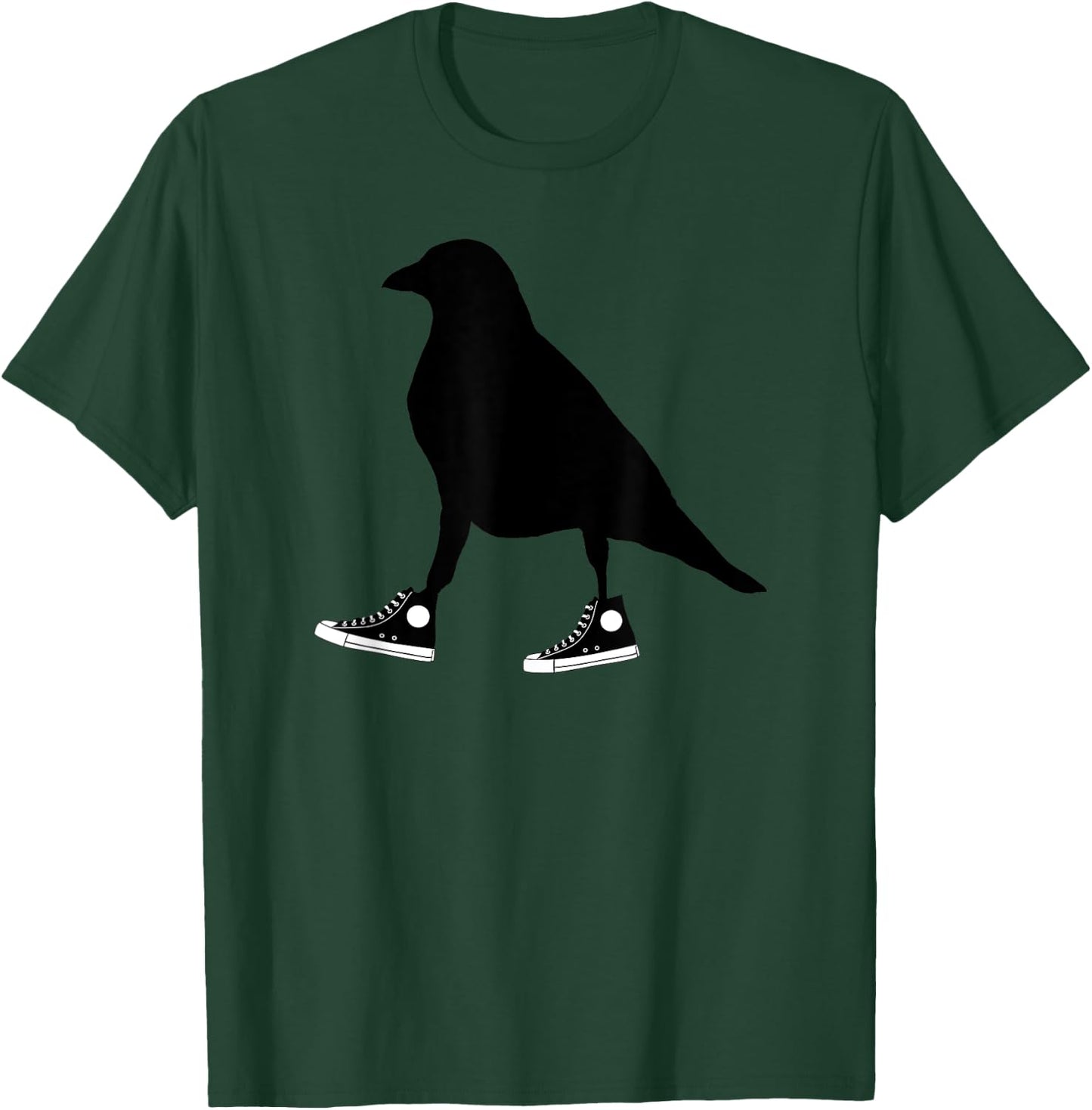 Funny Crow In Tennis Shoes Ornithology Novelty Bird Design T-Shirt - T-Shirt | Forest