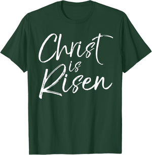 Christian Easter Gift Resurrection Quote Christ is Risen T-Shirt - T-Shirt | Forest