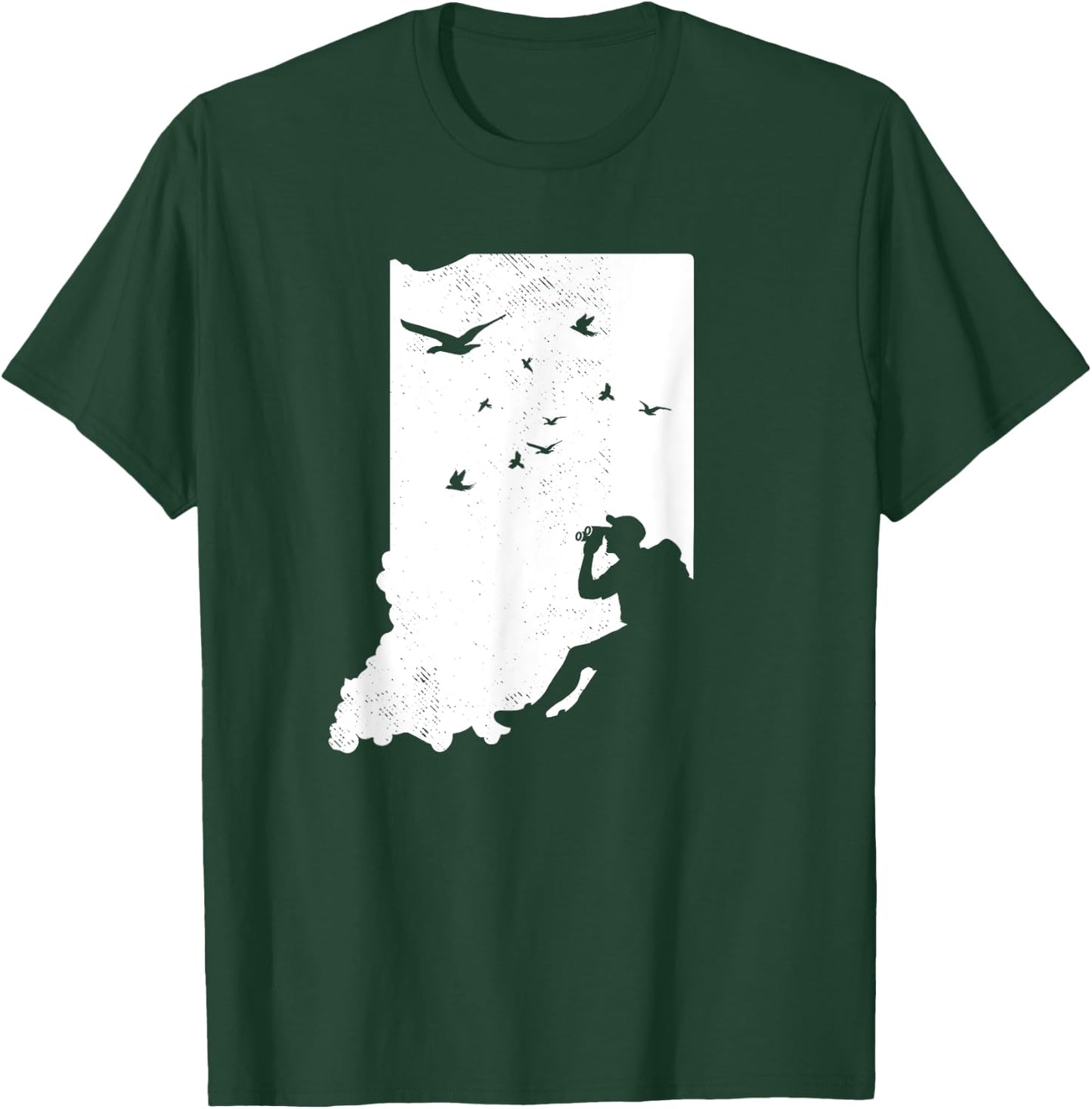 Indiana Bird Watching Design Birding Binoculars Birdwatcher T-Shirt - T-Shirt | Forest