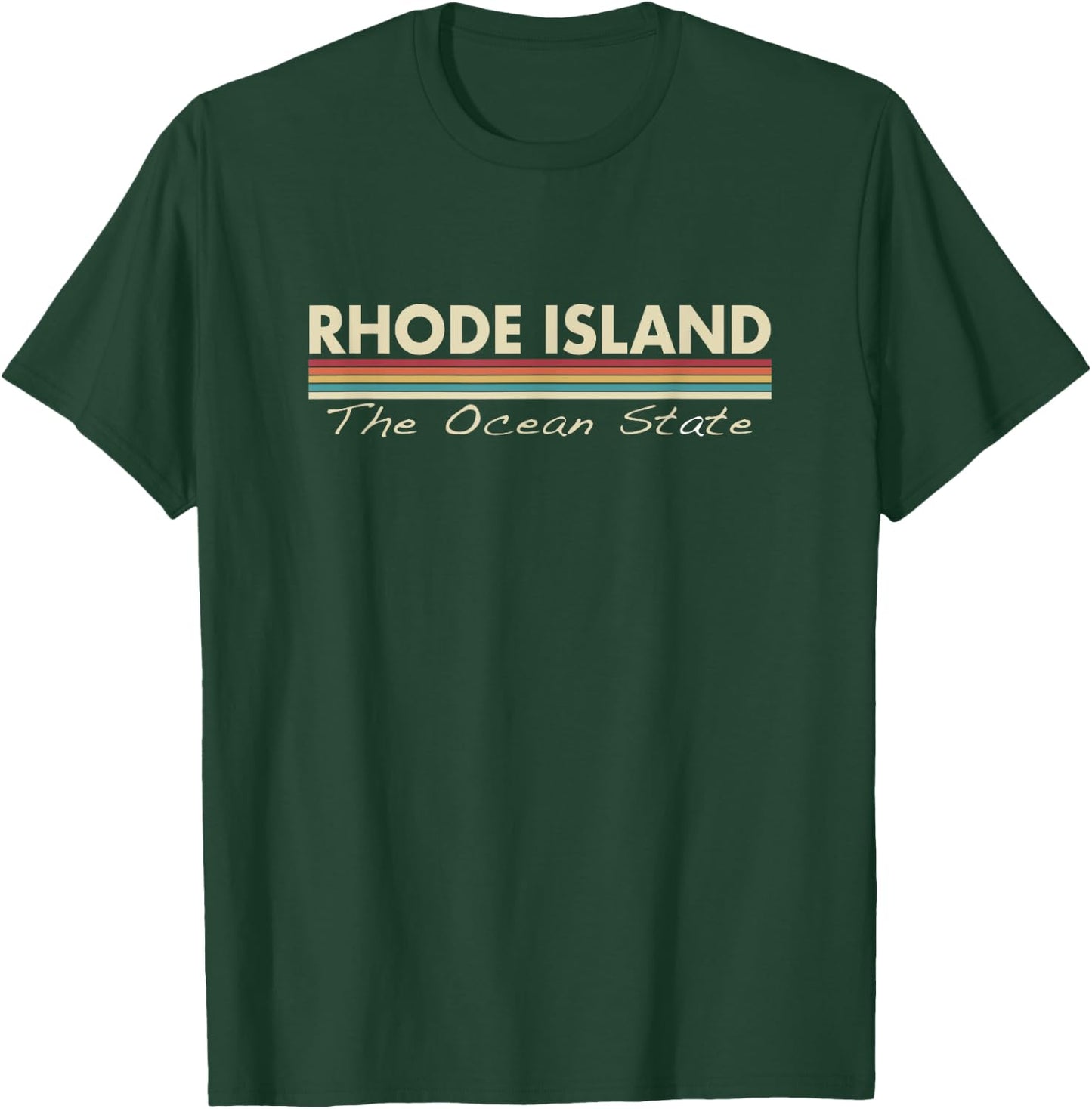 RHODE ISLAND - Vintage / Retro Stripes - Classic T-Shirt - T-Shirt | Forest