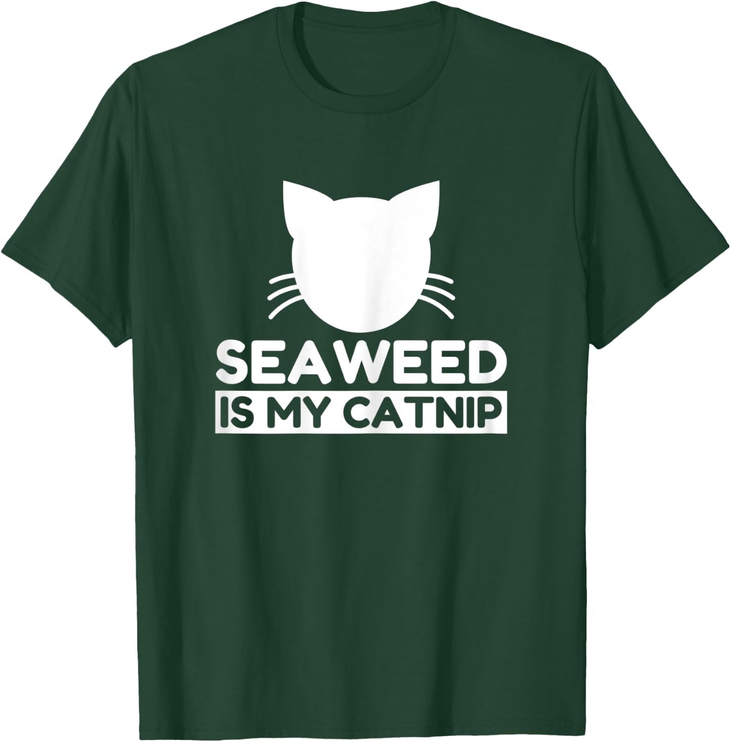 Seaweed Lover Funny Cute Cat Gifts Women Kids T-Shirt - T-Shirt | Forest