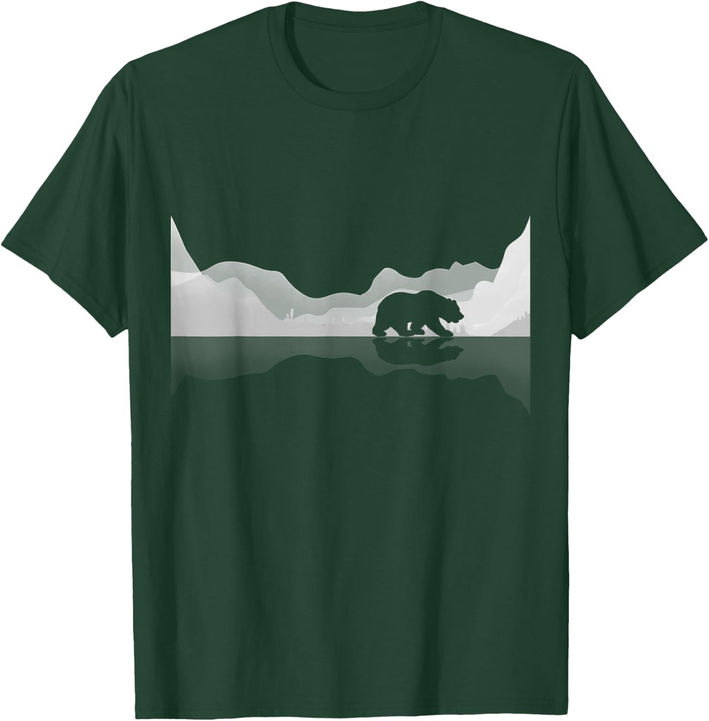 Trees Reflection Wildlife Nature Animal Bear Outdoor Forest T-Shirt - T-Shirt | Forest