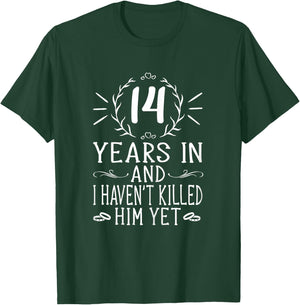 14th Wedding Anniversary Shirts - 14 Years Marriage T-Shirt - T-Shirt | Forest