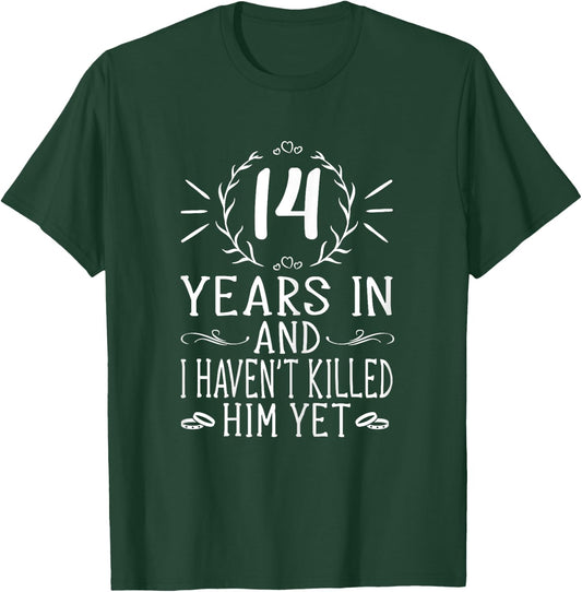 14th Wedding Anniversary Shirts - 14 Years Marriage T-Shirt - T-Shirt | Forest