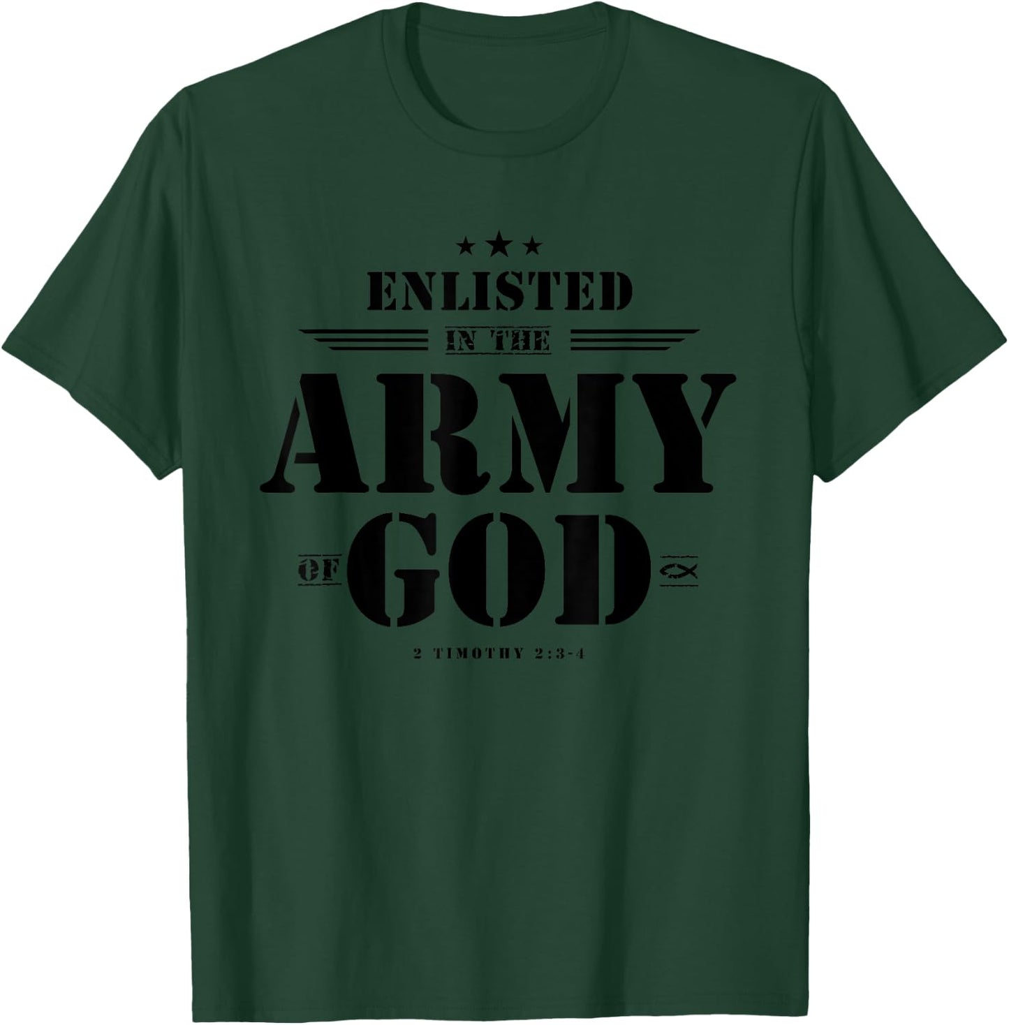 Christian Gifts Religious Bible Verse Scriptures God's Army T-Shirt - T-Shirt | Forest