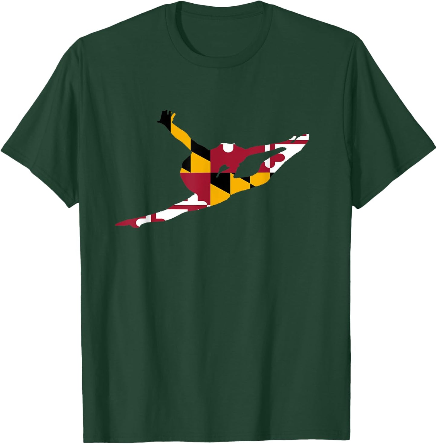 Gymnast Maryland State Flag Shirt Maryland Gymnastics T-Shirt - T-Shirt | Forest