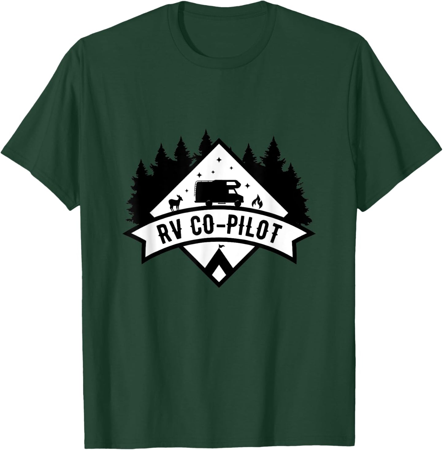 Motorhome Men Women Travel Vacation Present RV Co-Pilot T-Shirt - T-Shirt | Forest