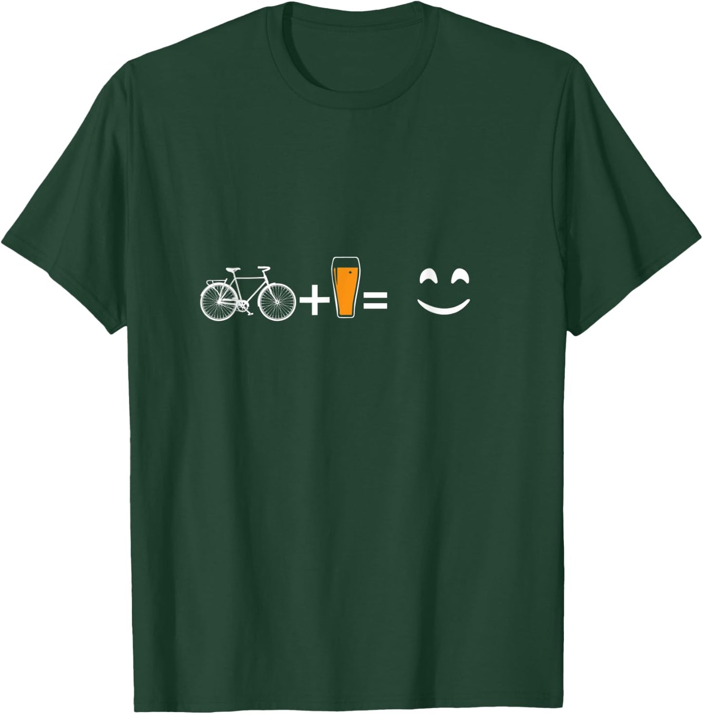 Cyclist Bicycle Mountain Bike Beer Happy Gift T-Shirt - T-Shirt | Forest
