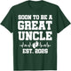 Soon To Be A Great Uncle Est. 2025 - Pregnancy Announcement T-Shirt - T-Shirt | Forest