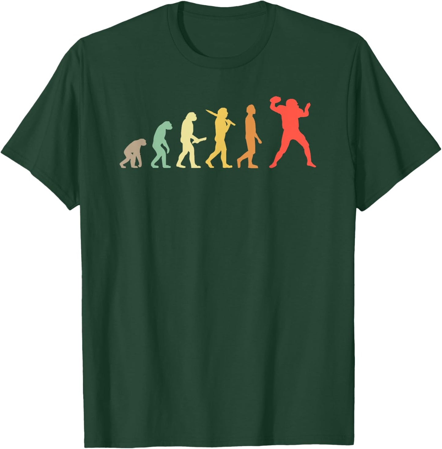 Retro American Football Evolution Gift Football Players T-Shirt - T-Shirt | Forest