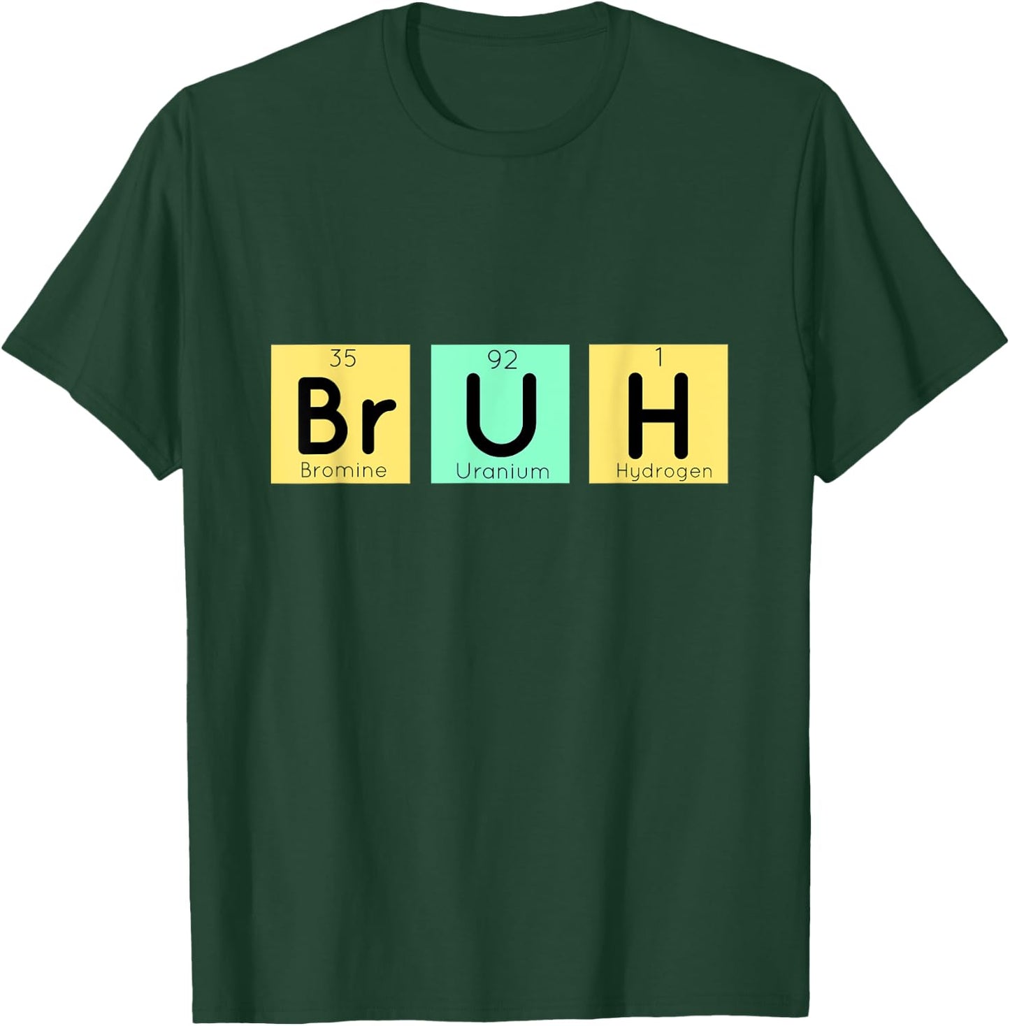 Bruh Funny Chemistry Gift Meme Periodic Table Meme Elements T-Shirt - T-Shirt | Forest