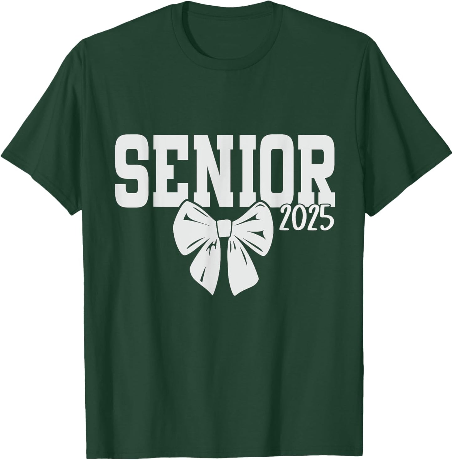 Senior girls class of 2025 coquette bow pink seniors school T-Shirt - T-Shirt | Forest