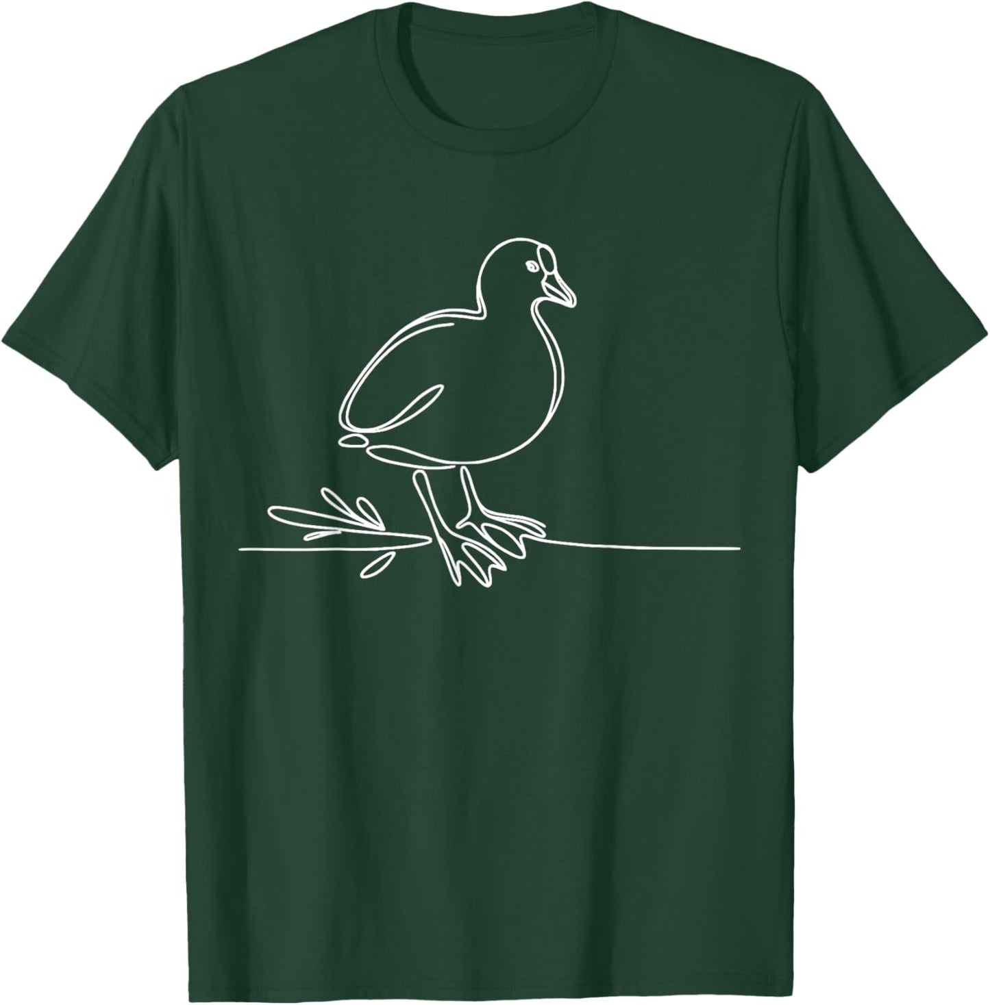 Line Art Bird & Ornithologist American Coot T-Shirt - T-Shirt | Forest