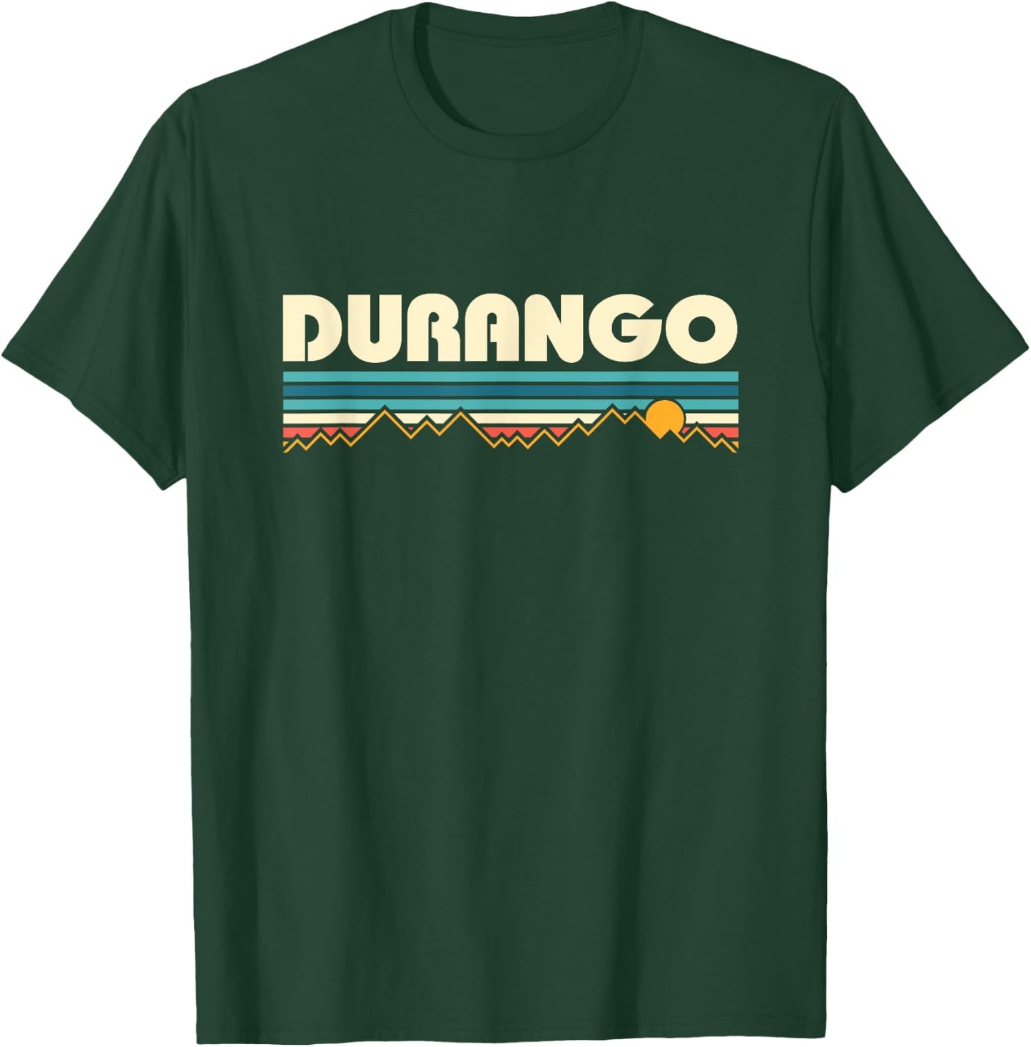 Retro Durango Colorado Mountain Sunset T-Shirt - T-Shirt | Forest