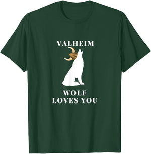 Valheim Wolf Loves You exclusieve game apparel T-Shirt - T-Shirt | Forest