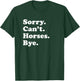 Funny Horse Gift Women Boys or Girls Short Sleeve T-Shirt - T-Shirt | Forest