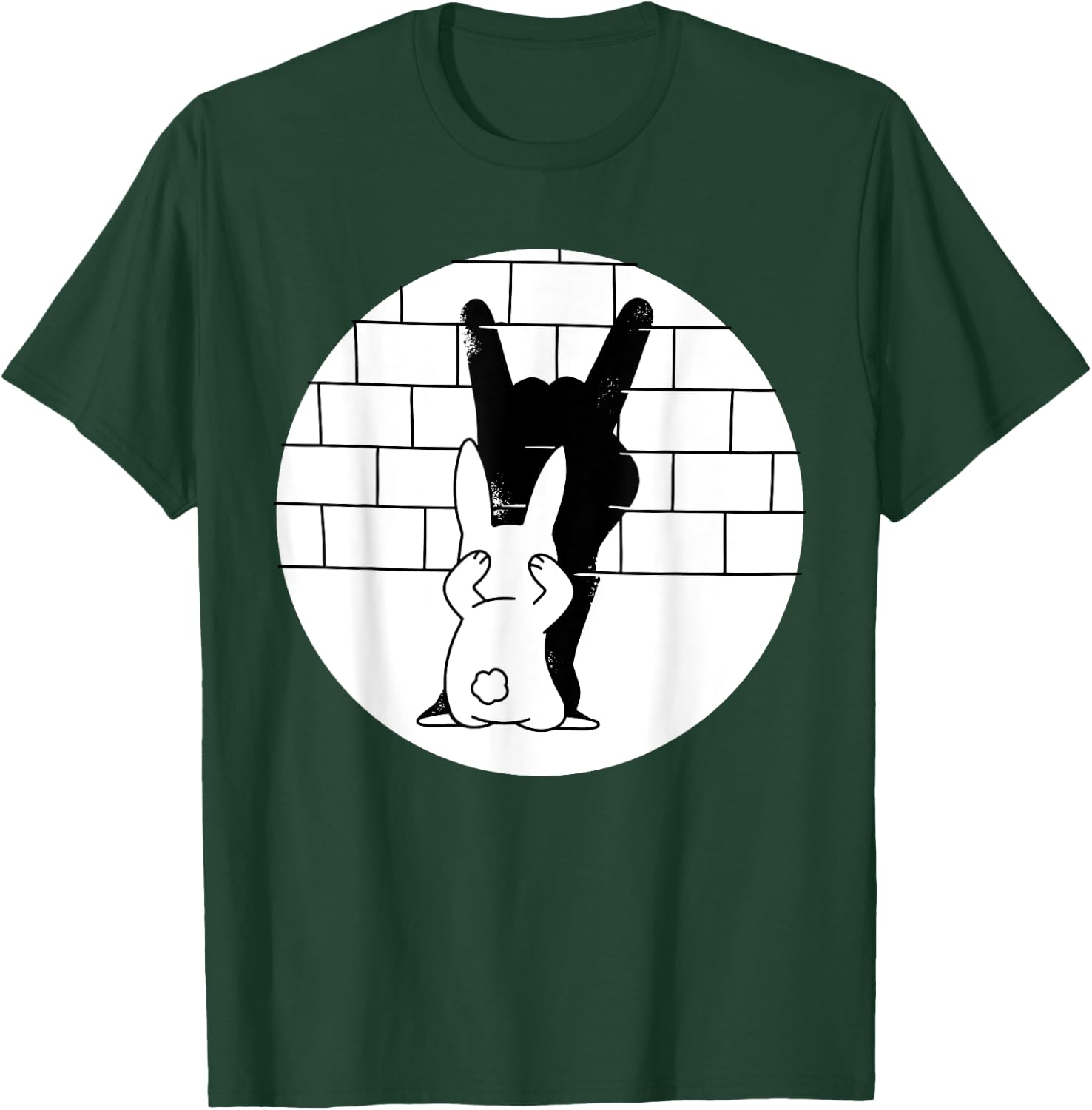 Funny Rabbit Bunny Animal Shadow Puppet T-Shirt - T-Shirt | Forest
