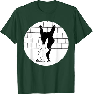 Funny Rabbit Bunny Animal Shadow Puppet T-Shirt - T-Shirt | Forest