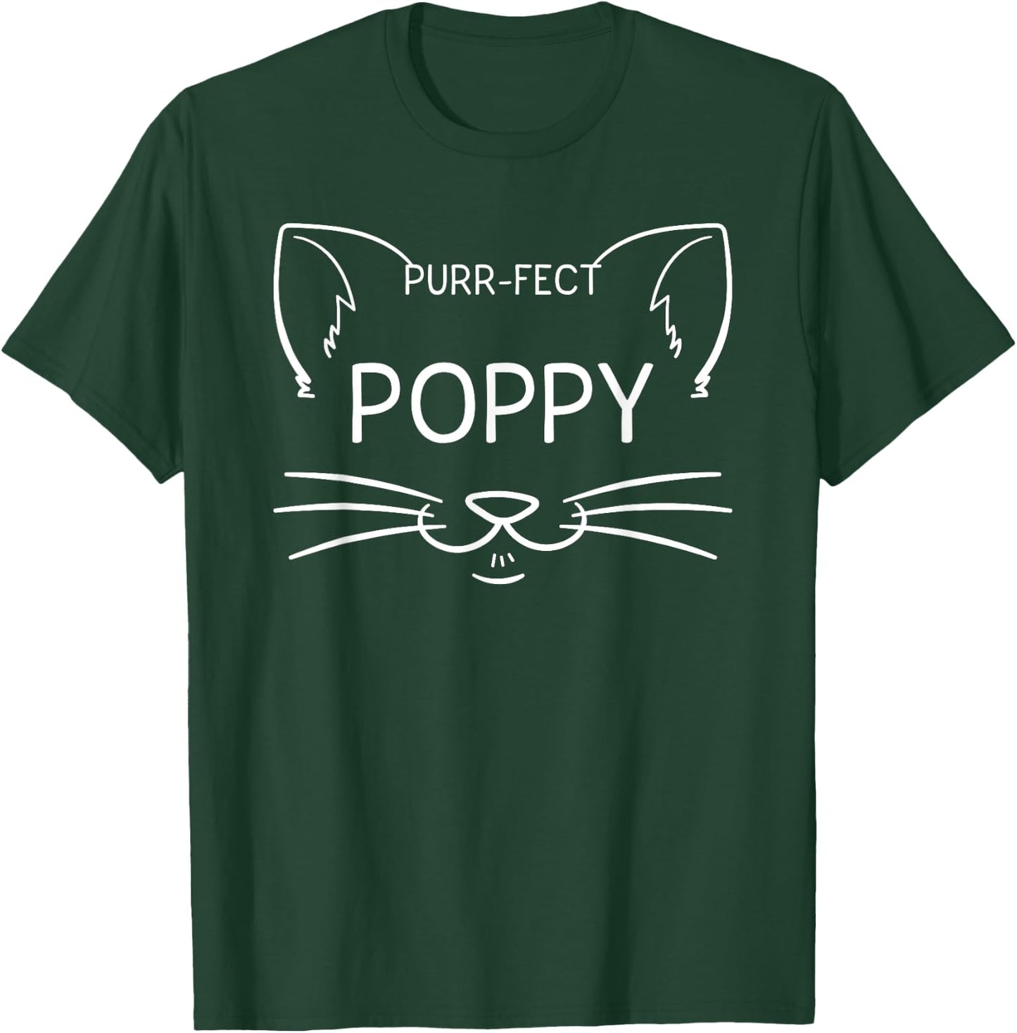 Purr-fect Poppy Funny Cat Lover Grandfather Kitten Owner T-Shirt - T-Shirt | Forest