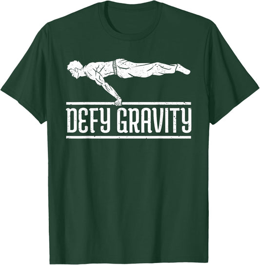 Fuck Gravity Full Planche Calisthenics Workout T-Shirt - T-Shirt | Forest
