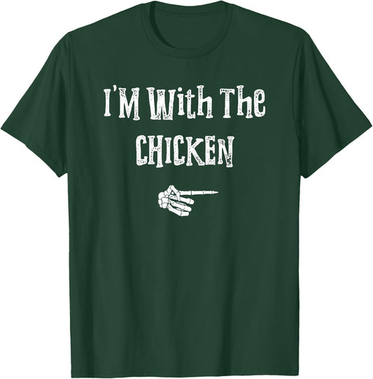 I'm With Chicken Halloween Costume Funny Couples Matching T-Shirt - T-Shirt | Forest