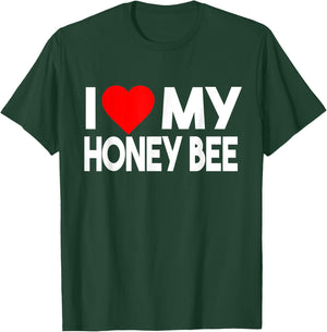 I Love My Honey Bee Shirt, Funny Animal Couple Matching T-Shirt - T-Shirt | Forest