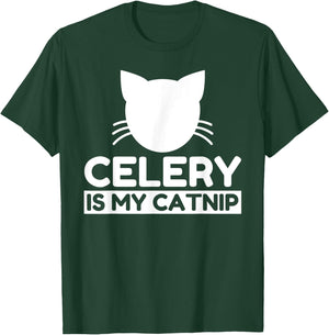 Celery Lover Funny Cute Cat Gifts Men Women Kids T-Shirt - T-Shirt | Forest
