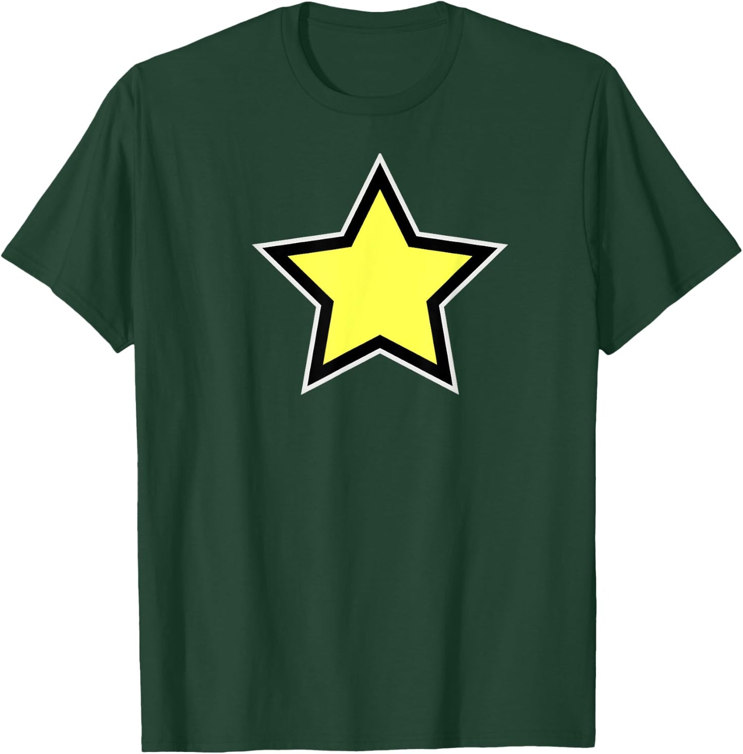 Star Yellow Black White T-Shirt - T-Shirt | Forest