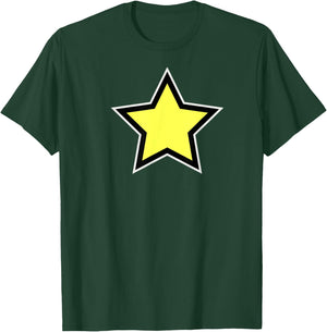 Star Yellow Black White T-Shirt - T-Shirt | Forest