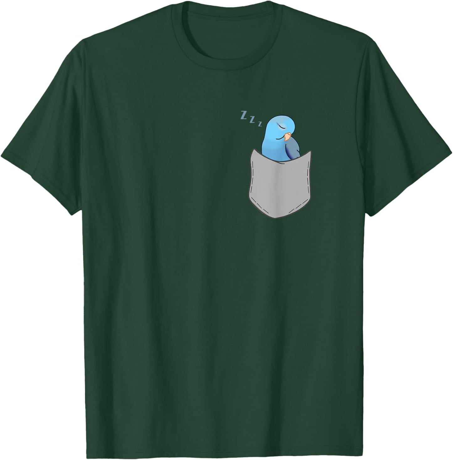 Fake Pocket Blue Parrotlet Sleep Fallow Parrotlet Birb memes T-Shirt - T-Shirt | Forest