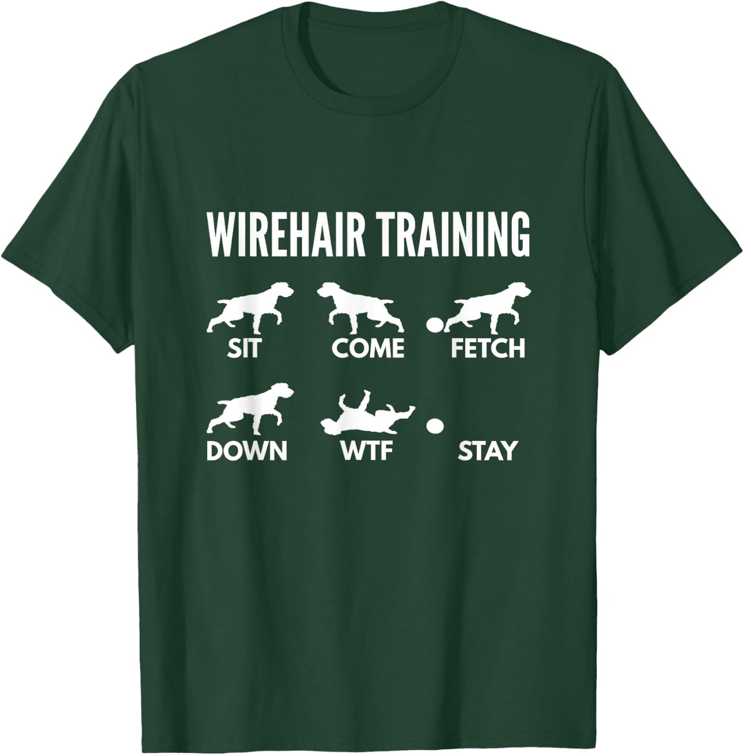 German Wirehaired Pointer Training Gifts Adult Dog Owners , Black, Small, Short Sleeve, Classic Fit, Cotton 60% Polyester 40% T-Shirt - T-Shirt | Forest