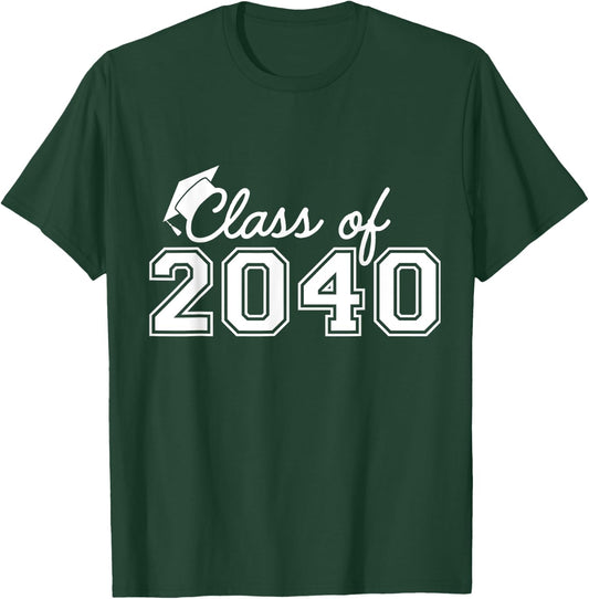 Class Of 2040 Grow With Me Graduation First Day of School T-Shirt - T-Shirt | Forest