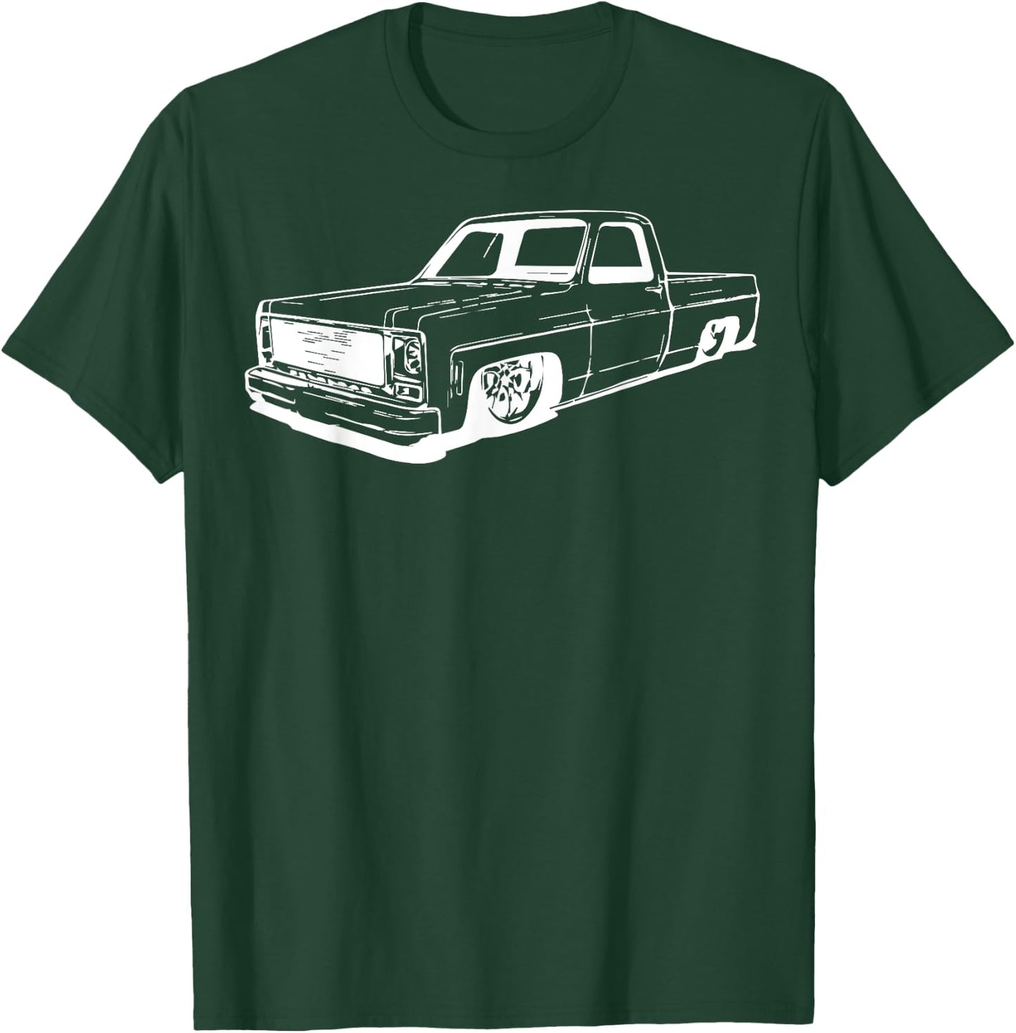 Vintage 73-87 Mini C10 Truck Slammed Graphic Dad Gag Father T-Shirt - T-Shirt | Forest
