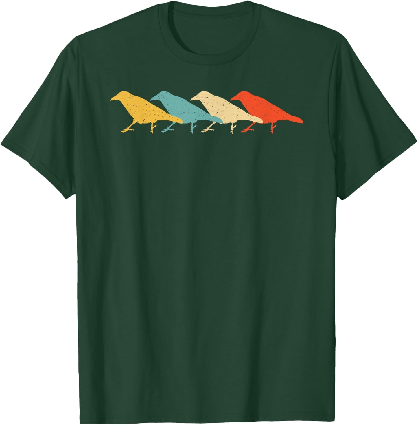 Crow Vintage Retro Raven Bird Lover 60s 70s Gift T-Shirt - T-Shirt | Forest