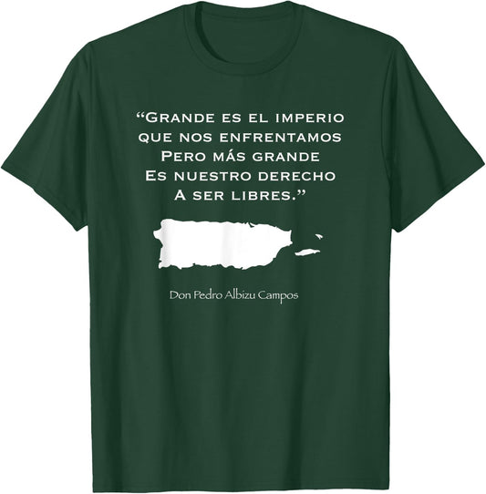 Pedro Albizu Campos Puerto Rico Boricua Short Sleeve T-Shirt - T-Shirt | Forest